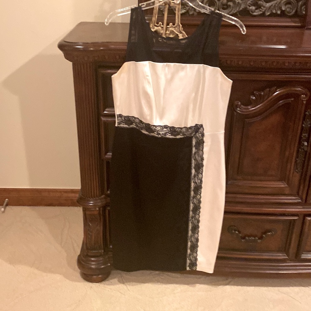 Black/white with lace trim
